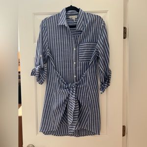 Shirt dress with tie front.